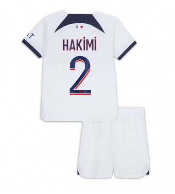 Paris Saint-Germain Achraf Hakimi #2 Replica Away Stadium Kit for Kids 2023-24 Short Sleeve (+ pants)